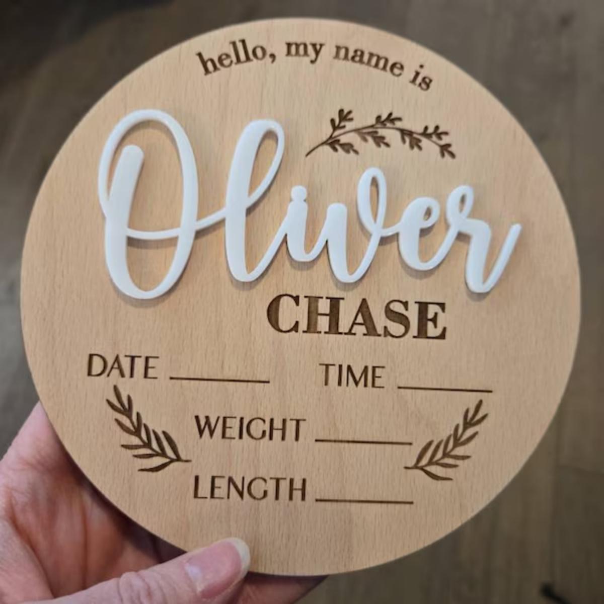 Home Decor Pinterest - 1Pc Custom Baby Announcement Sign Wooden