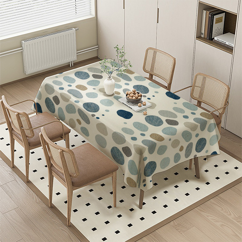 Home Decor Color Palettes - 1pc, 2D Flat Printed Tablecloth, Cobblestone
