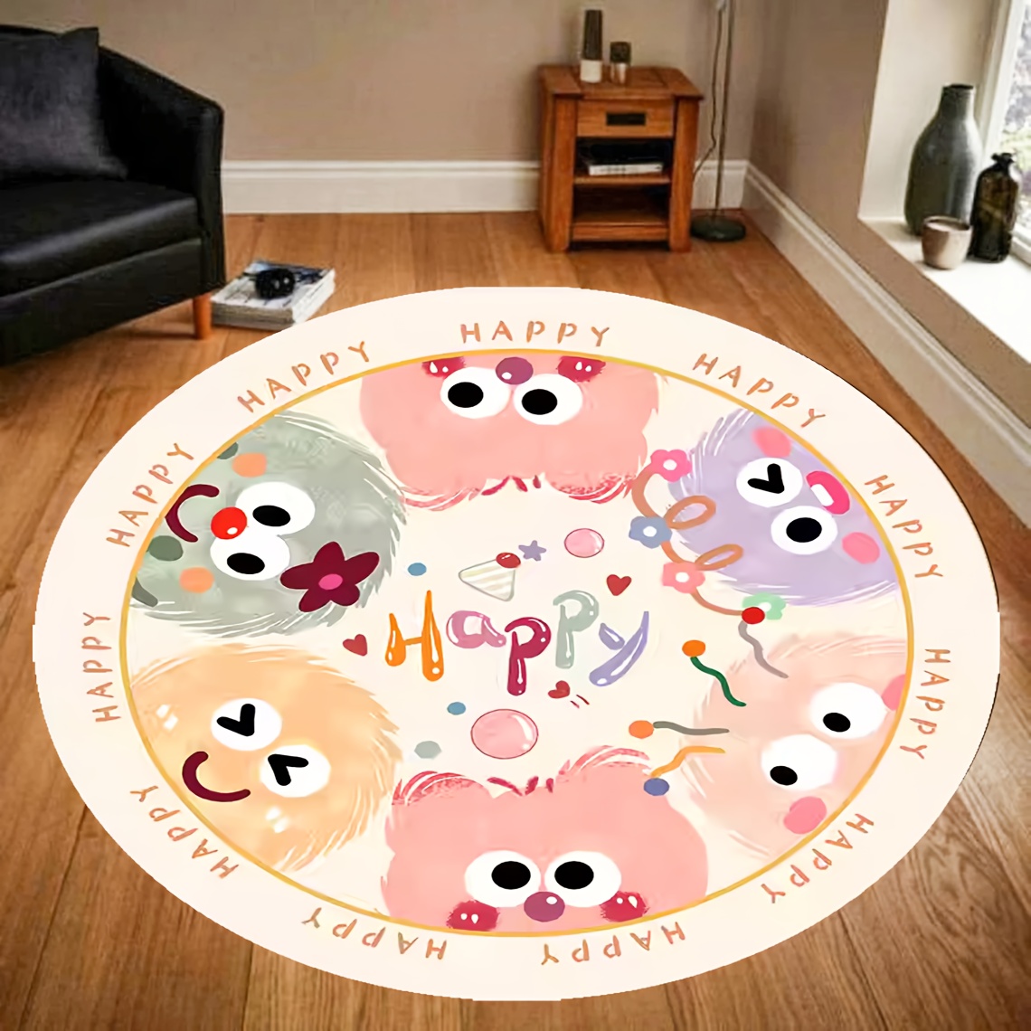 Home Decor Retail Stores - Vintage Cute Cartoon Graphic Floor Carpet