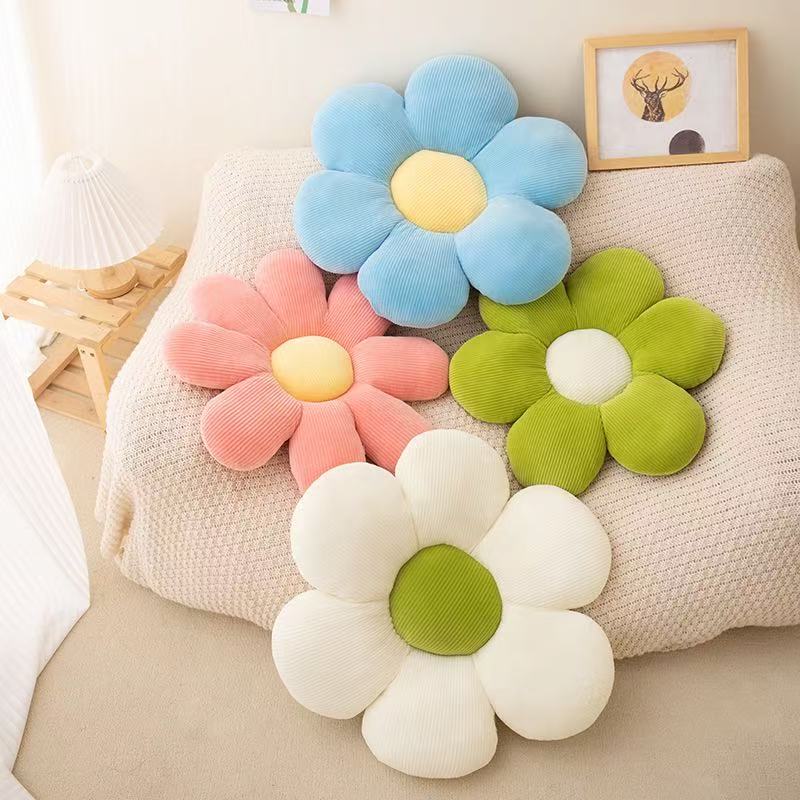 Home Decor Aesthetic Pinterest - Daisy Flower Plush Cushion Colorful Petal