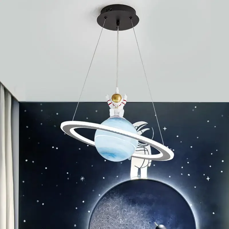 Hanging Moon Lamp - New Children's Planet Chandelier Boys' Room