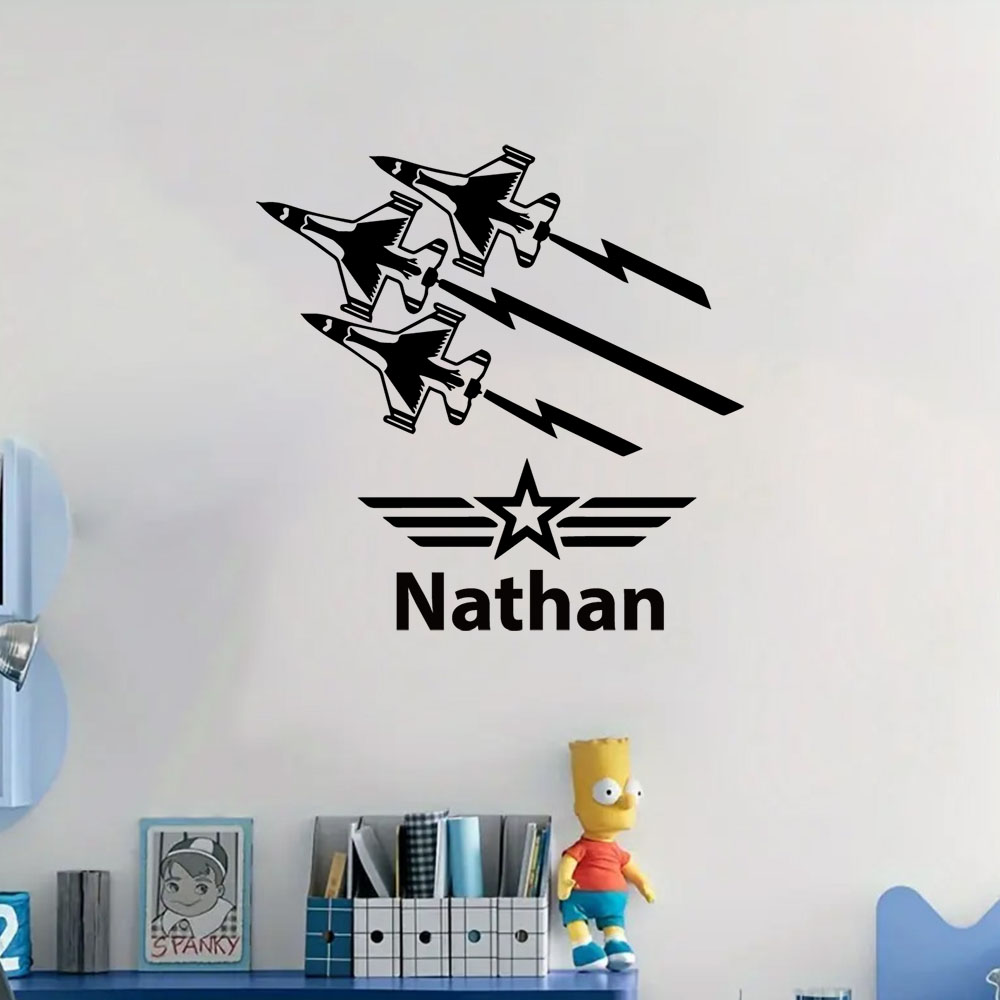 Home Decor Wall Tiles - 1PC Colorful Airplane Customized Text Wall