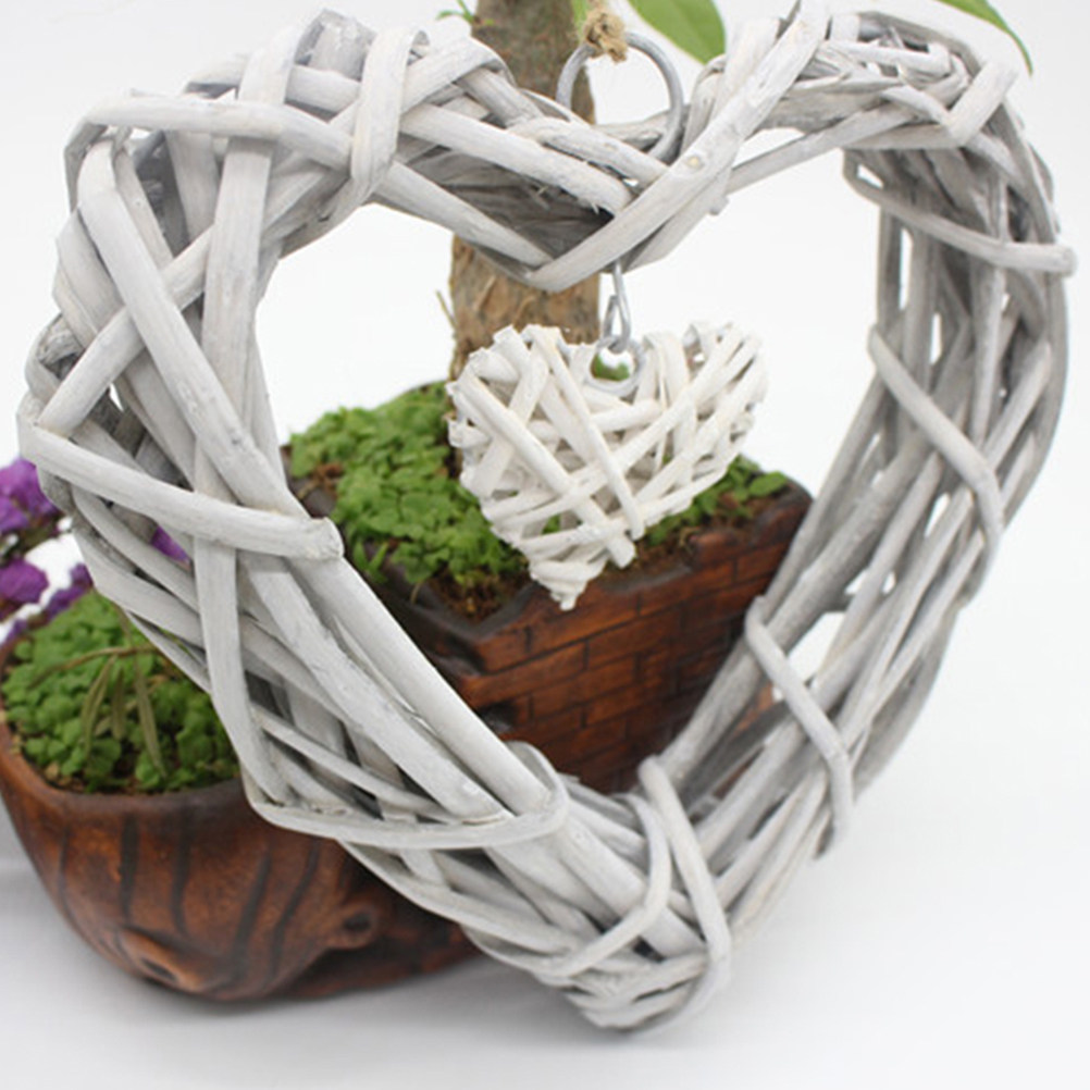 Beige Rustic Wicker Heart Deco - огляд і ціна Home Decor Rattan