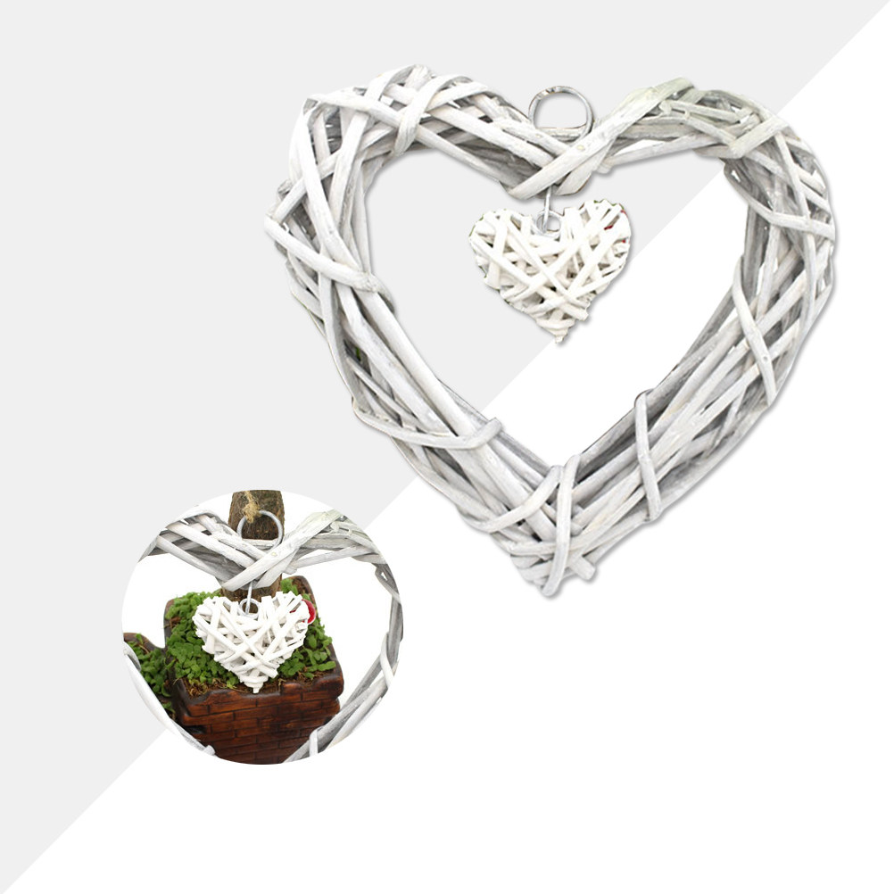 Beige Rustic Wicker Heart Deco - огляд і ціна Home Decor Rattan