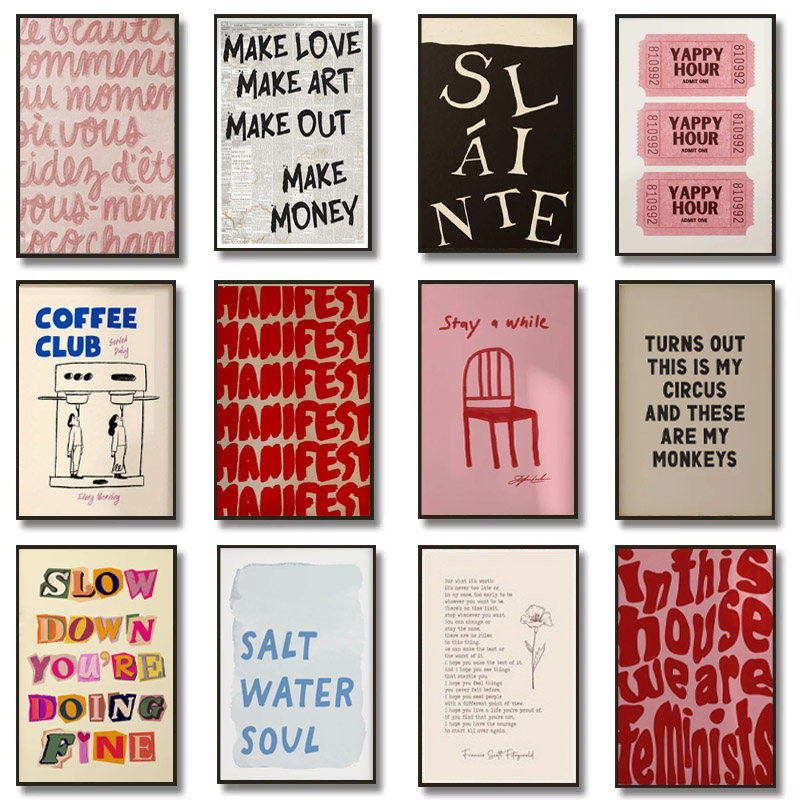 1pc Simple Trendy Text Printin - огляд і ціна Home Decor Aesthetic Pinterest
