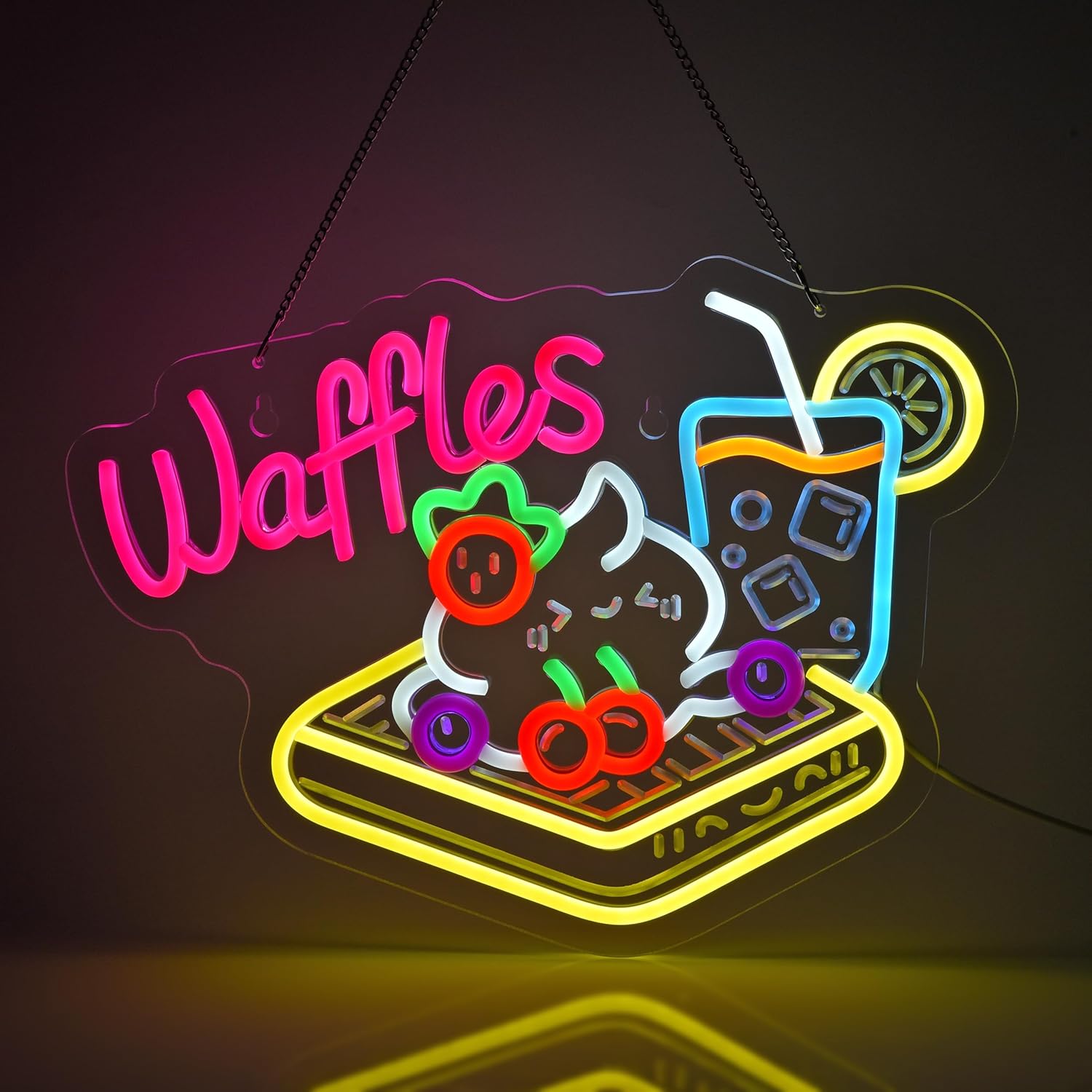 Waffles Neon Sign USB LED Neon - огляд і ціна Home Decor Retail Stores