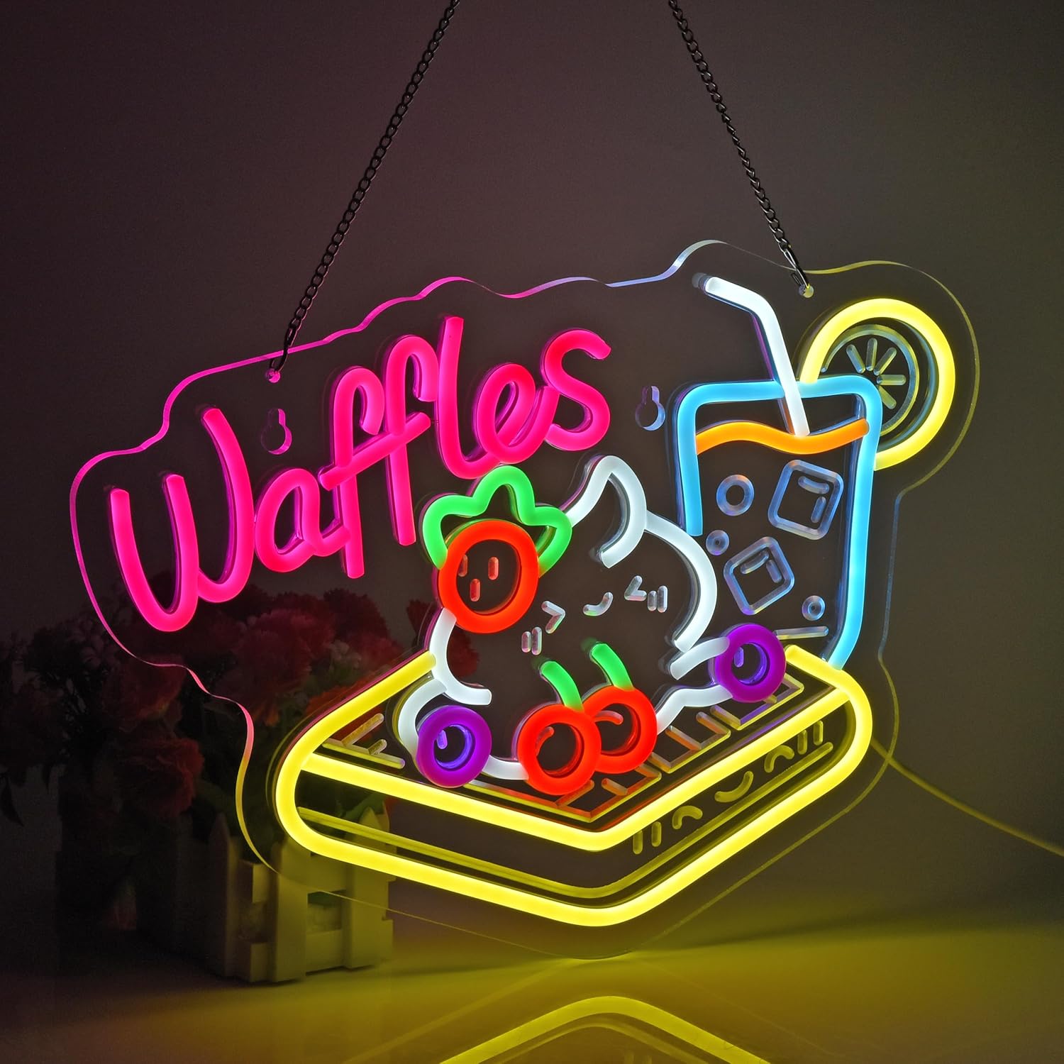 Waffles Neon Sign USB LED Neon - огляд і ціна Home Decor Retail Stores