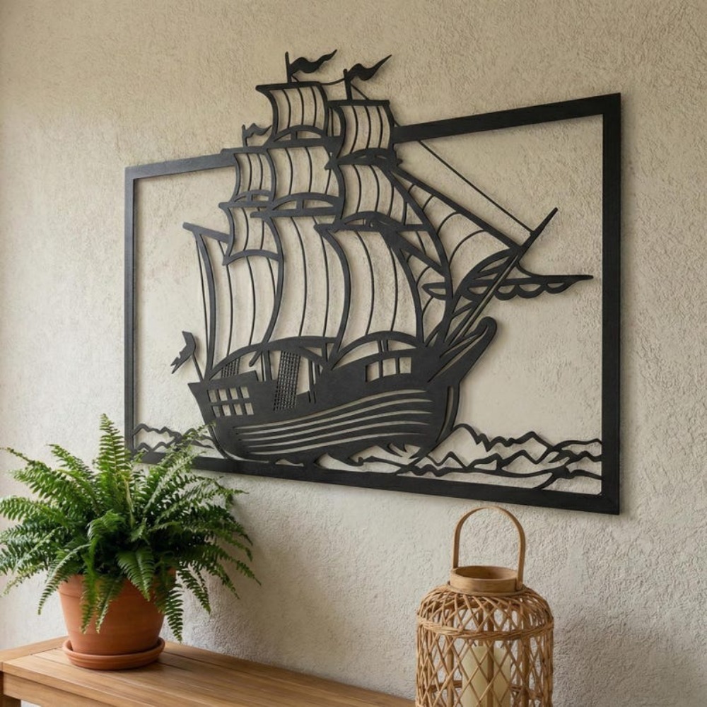 Metal Sailboat Wall Art, Coast - огляд і ціна Home Decor Nautical