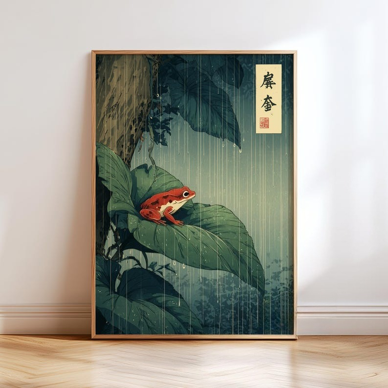 1pc Japanese Frog Canvas Wall  - огляд і ціна Home Decor Aesthetic Pinterest