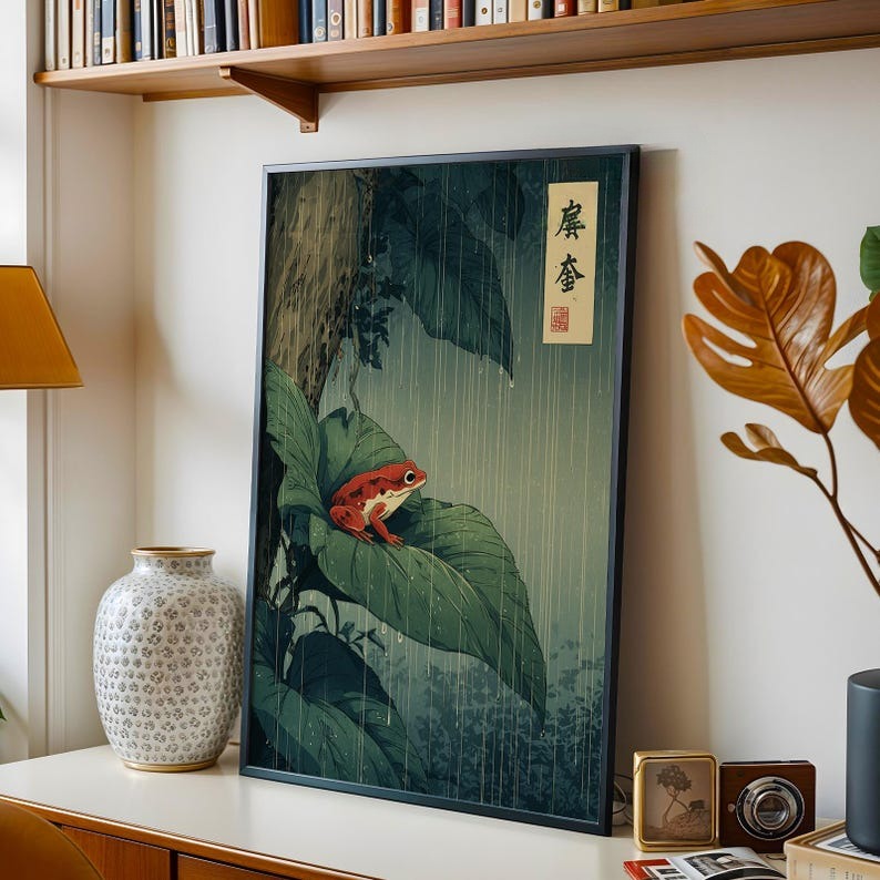 1pc Japanese Frog Canvas Wall  - огляд і ціна Home Decor Aesthetic Pinterest
