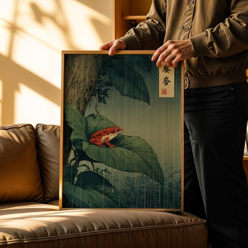 1pc Japanese Frog Canvas Wall  - огляд і ціна Home Decor Aesthetic Pinterest