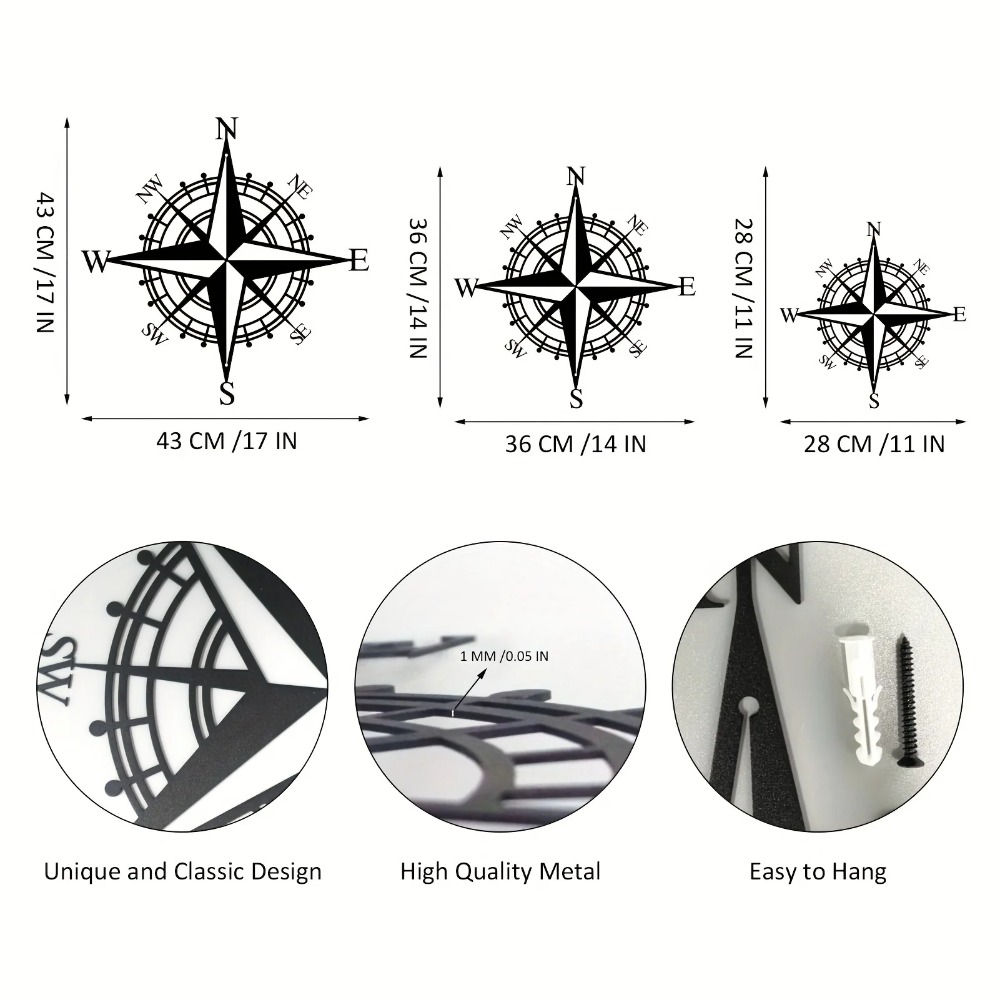 Metal Compass Wall Art for Liv - огляд і ціна Home Decor Nautical