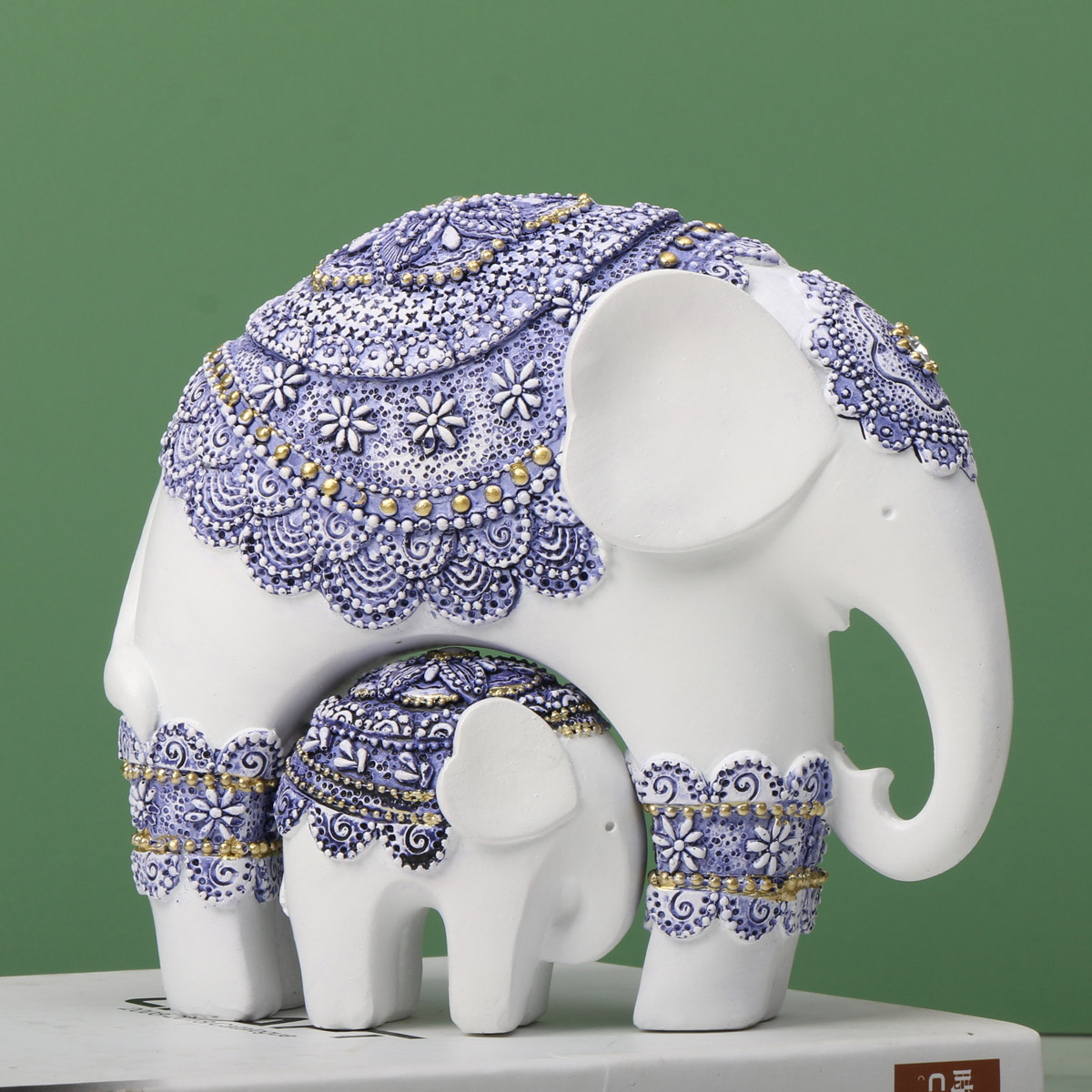 Blue and White Trunk-Up Elepha - огляд і ціна Home Decor On Sale
