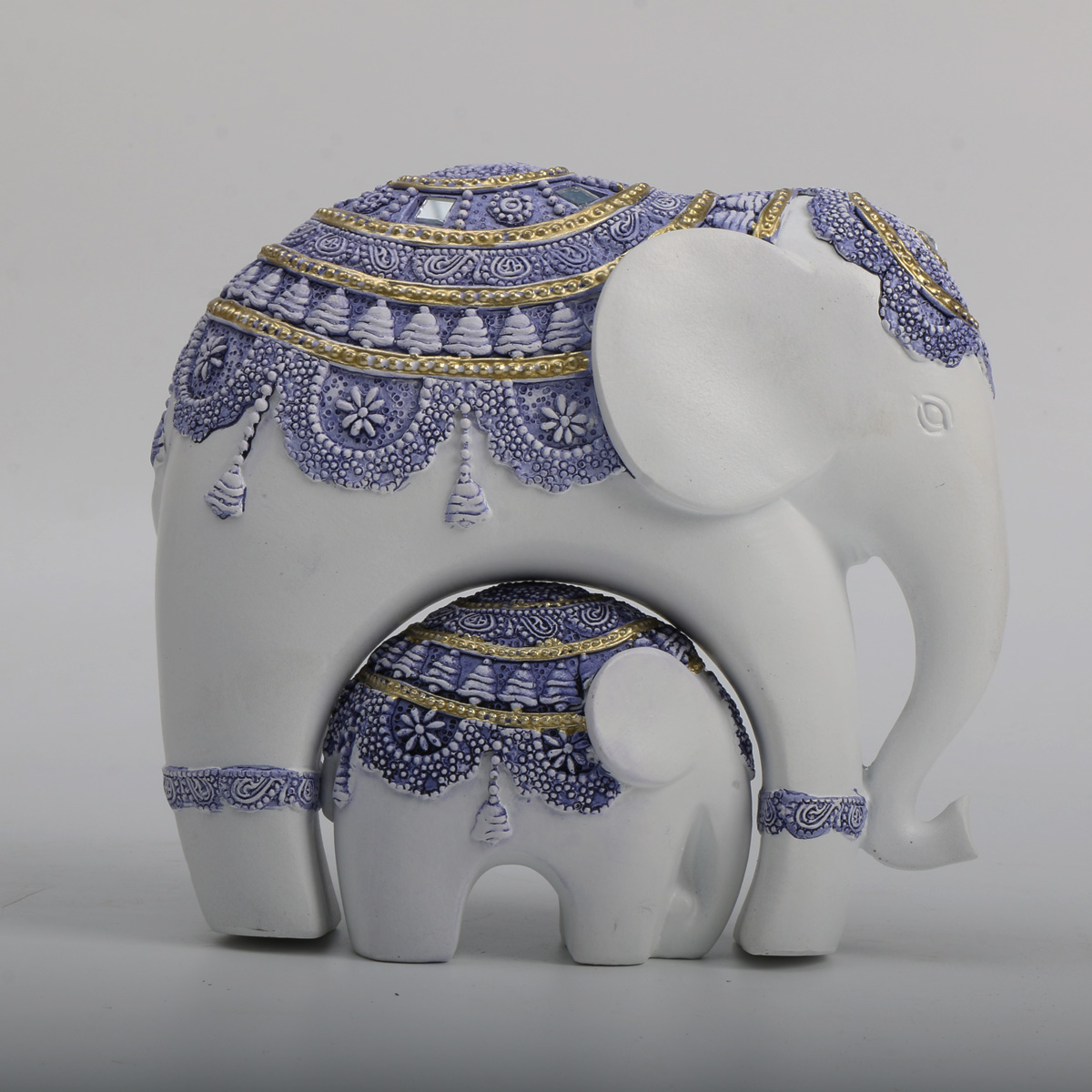 Blue and White Trunk-Up Elepha - огляд і ціна Home Decor On Sale
