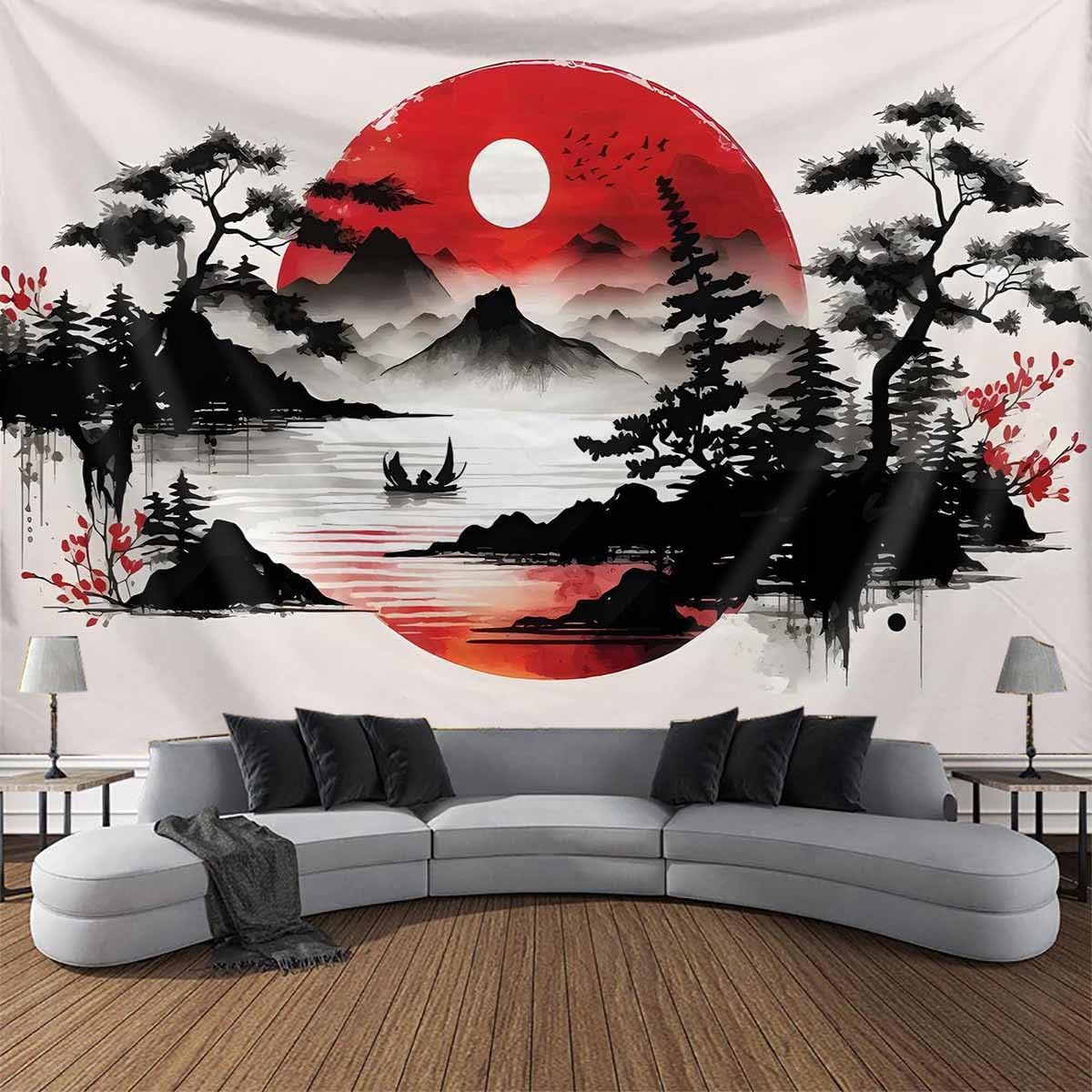 Japanese Mountain Landscape Ta - огляд і ціна Home Decor Zen Style