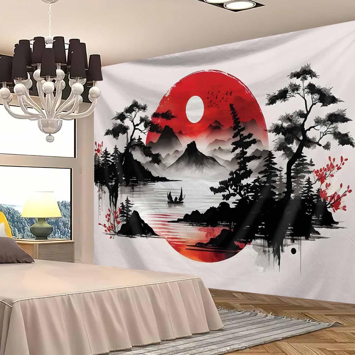 Japanese Mountain Landscape Ta - огляд і ціна Home Decor Zen Style