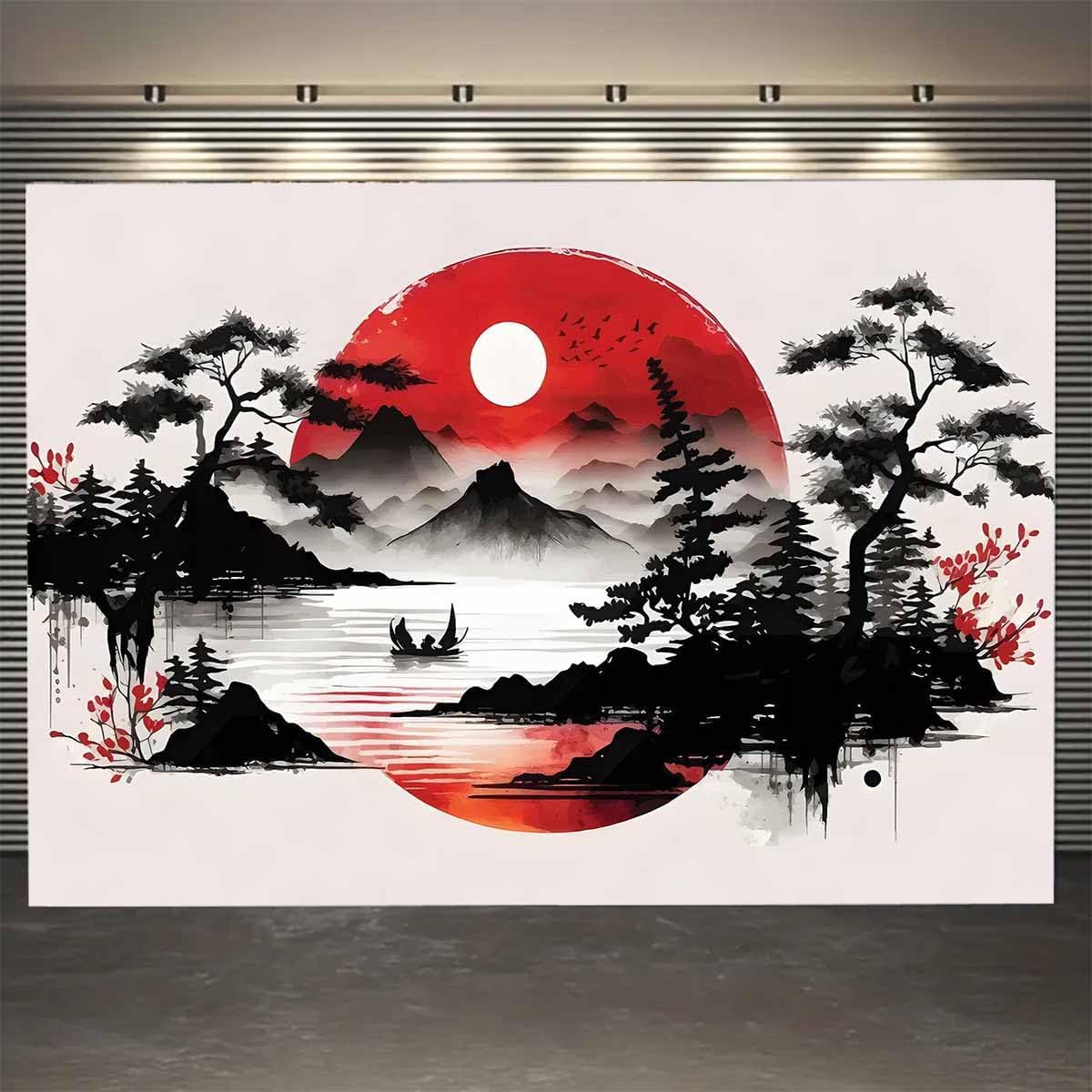 Japanese Mountain Landscape Ta - огляд і ціна Home Decor Zen Style