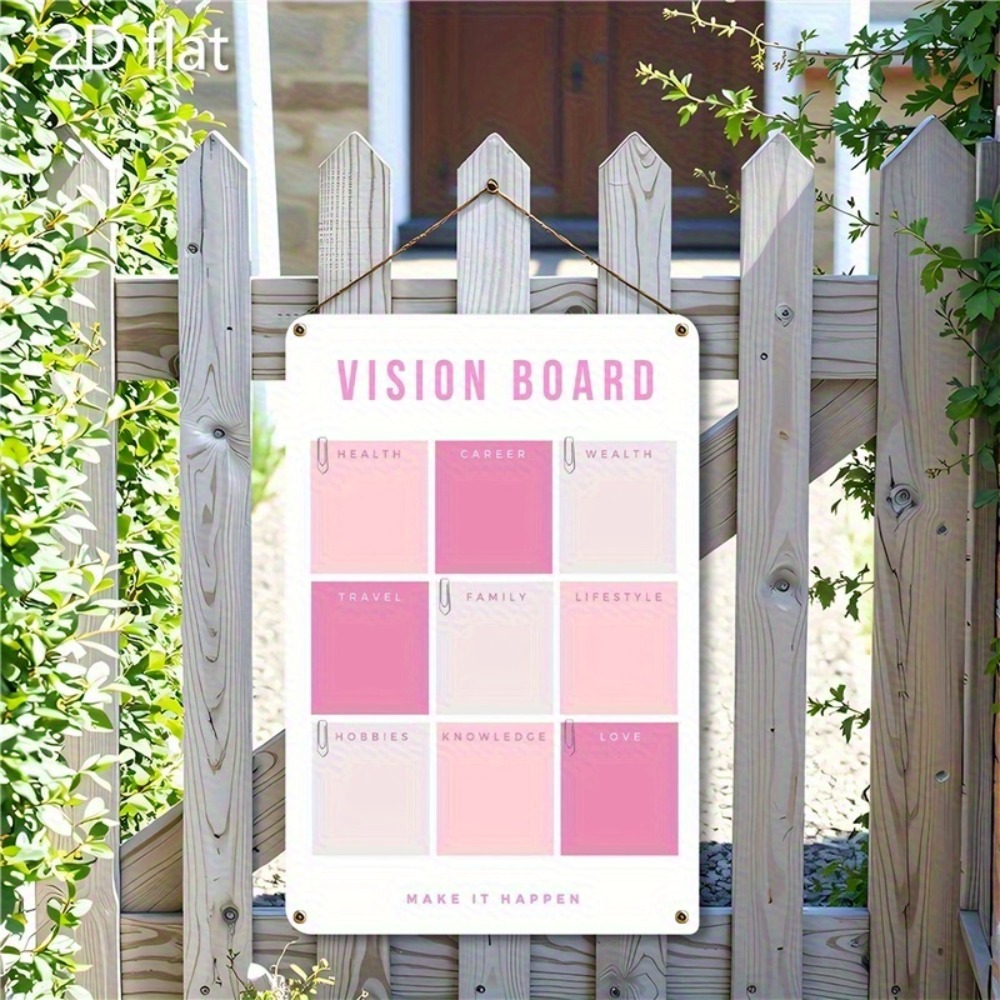 2D Flat Metal Wall Art, Pink W - огляд і ціна Home Decor Vision Board