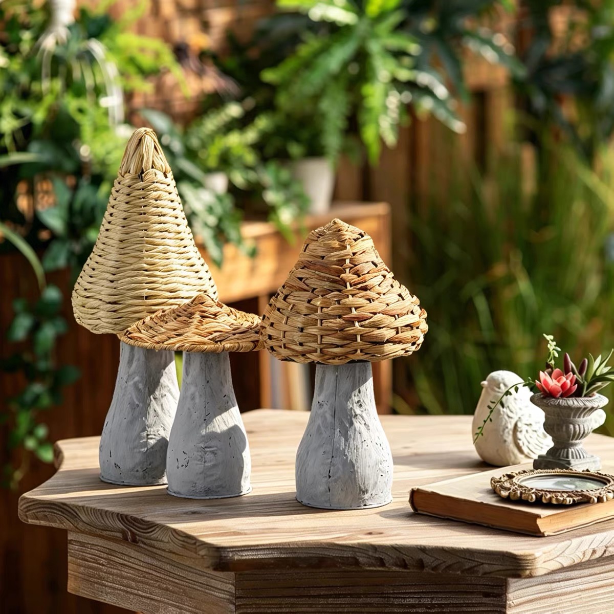 Rustic Rattan Mushroom Garden  - огляд і ціна Home Decor Rattan