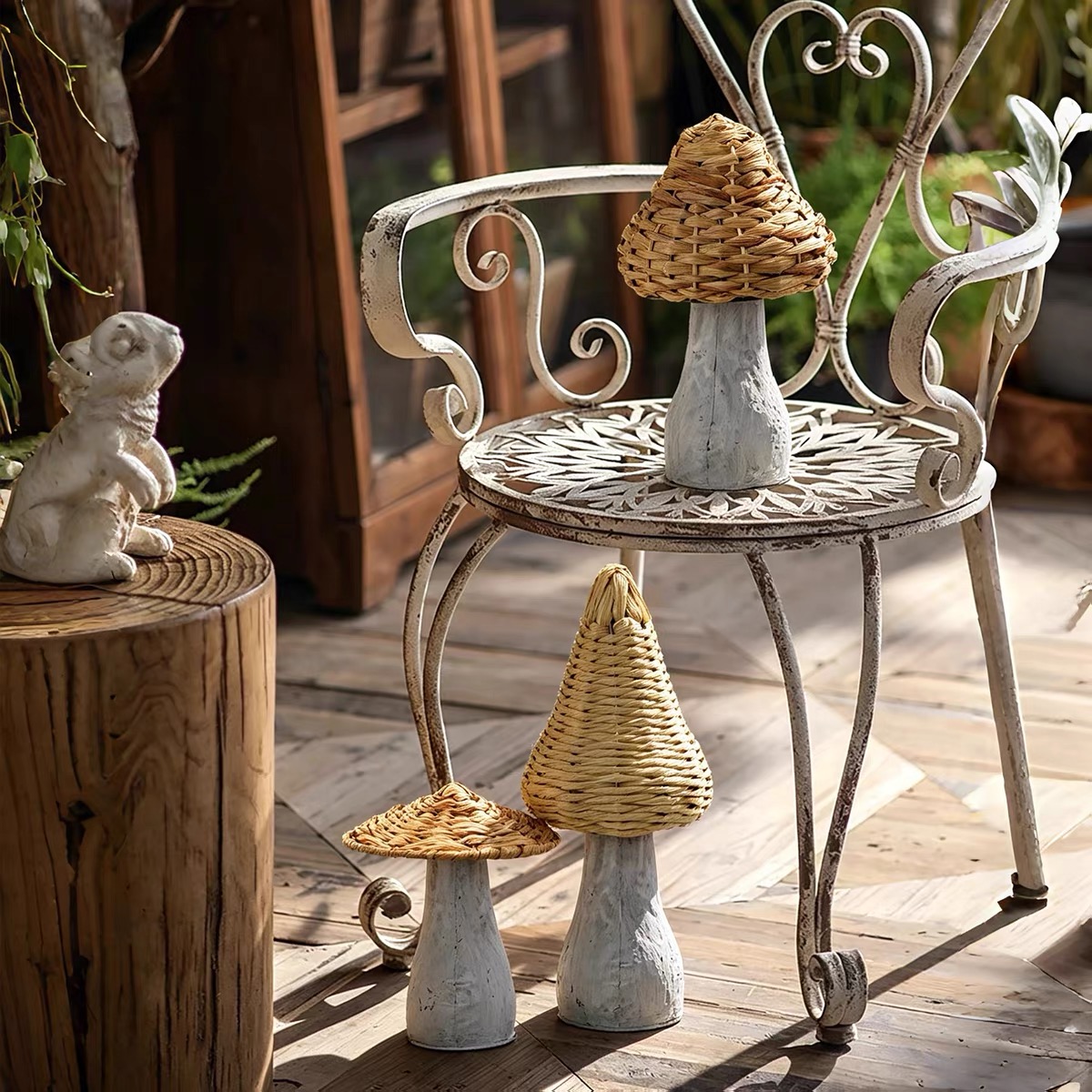 Rustic Rattan Mushroom Garden  - огляд і ціна Home Decor Rattan