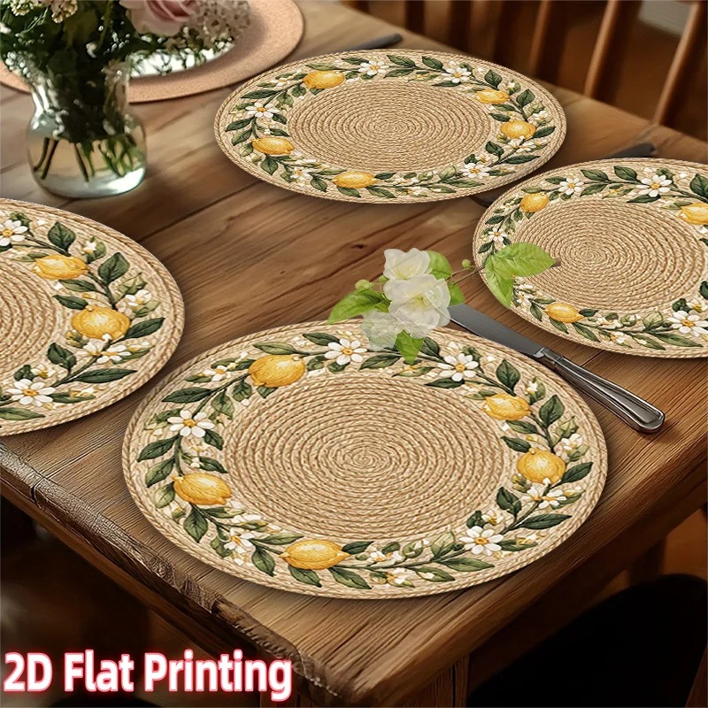 4-Piece 2D Printed Placemats - - огляд і ціна Home Decor Rattan