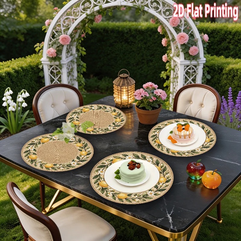 4-Piece 2D Printed Placemats - - огляд і ціна Home Decor Rattan