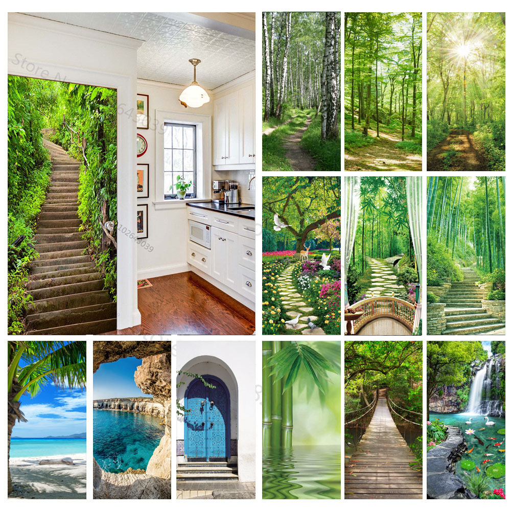 Steps Forest 3D Door Stickers  - огляд і ціна Home Decor On Sale