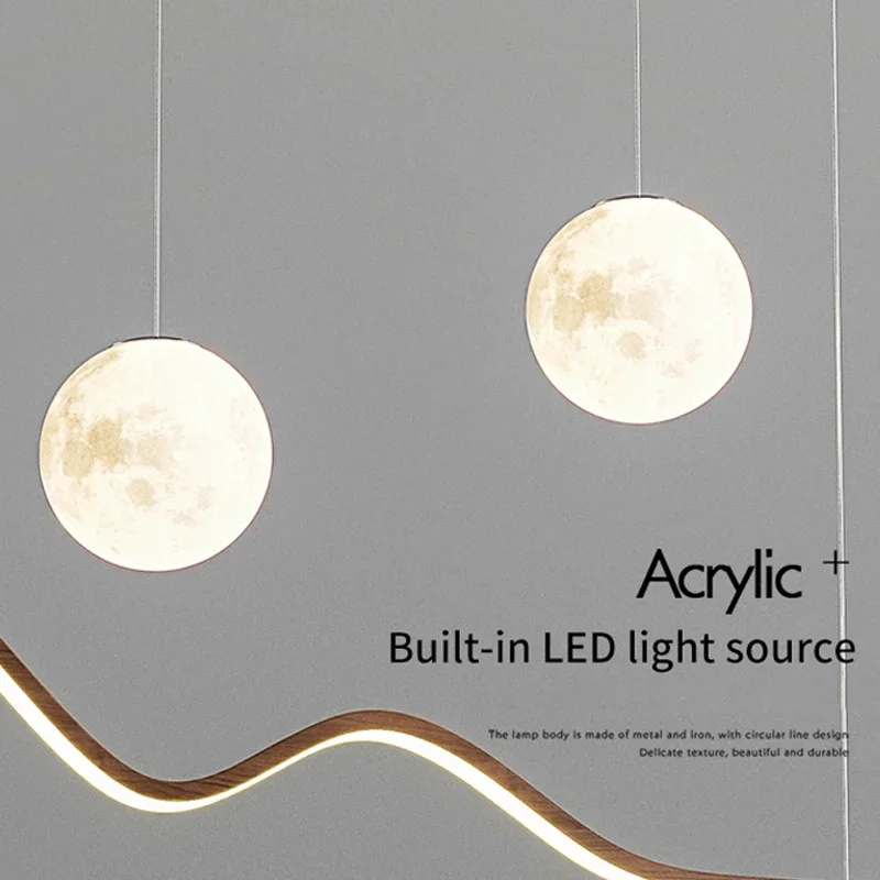 2026 LED Wood Pendant Light Fo - огляд і ціна Hanging Moon Lamp
