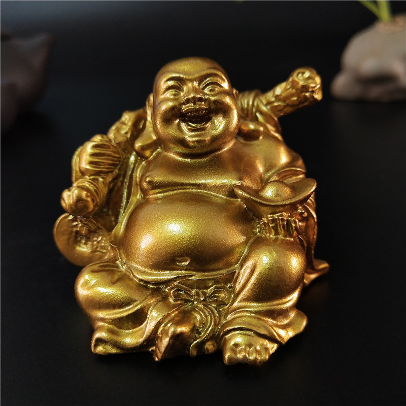 Golden Laughing Buddha Statue  - огляд і ціна Home Decor On Sale