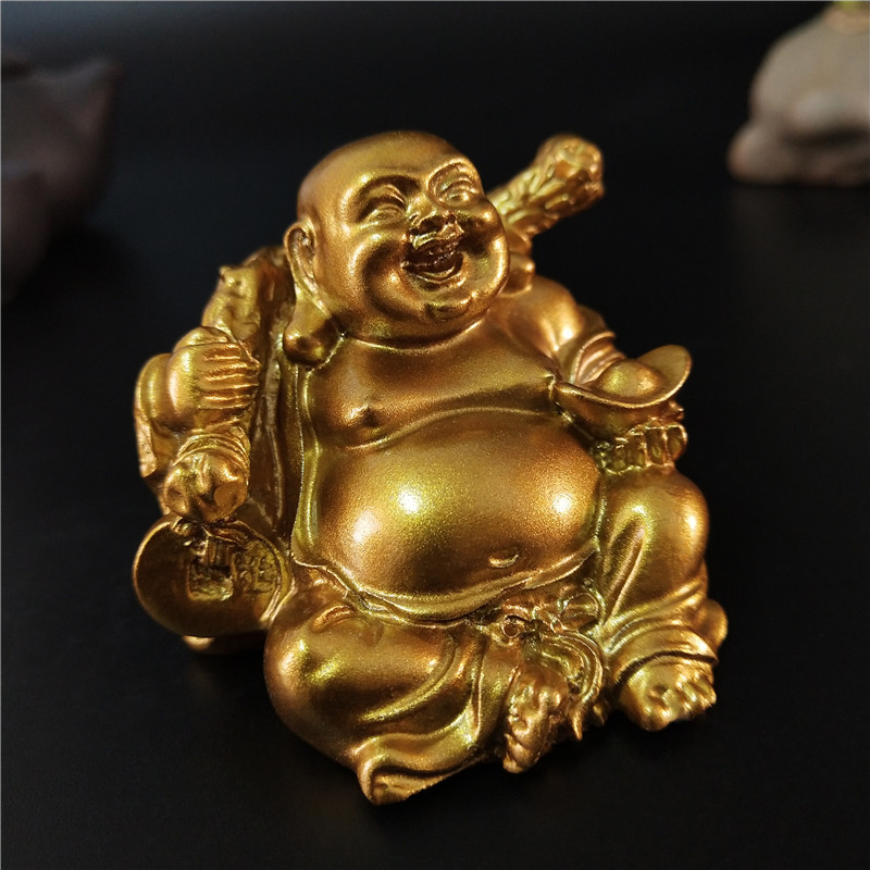 Golden Laughing Buddha Statue  - огляд і ціна Home Decor On Sale