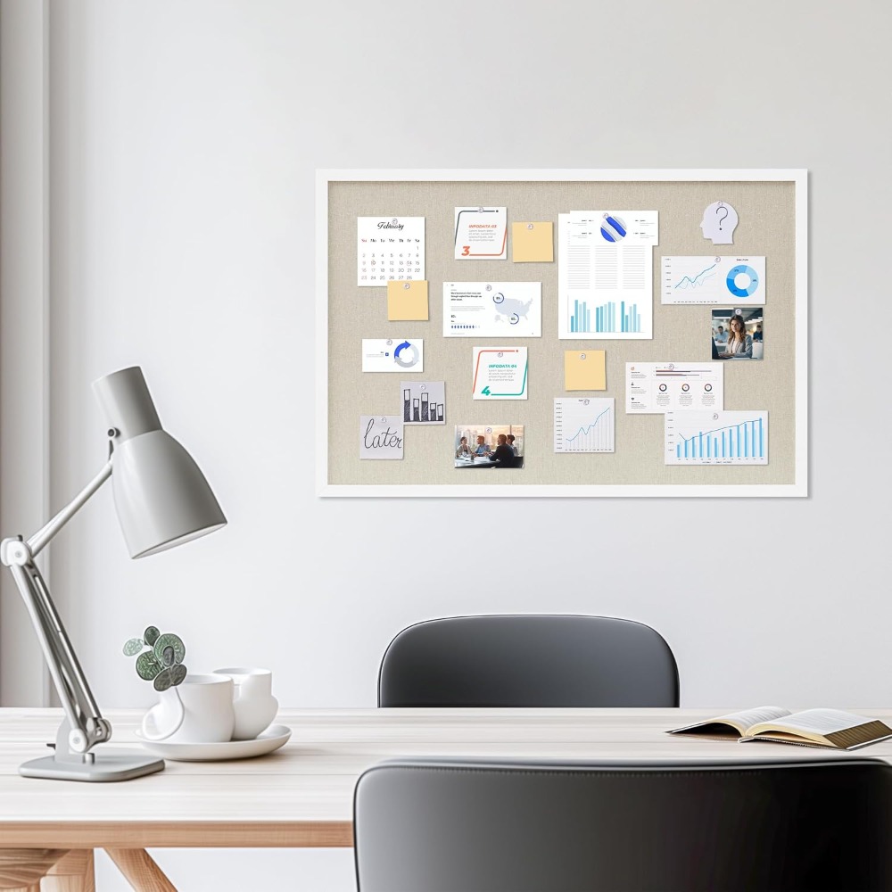 Cork Board 30x20 Inches Linen  - огляд і ціна Home Decor Vision Board