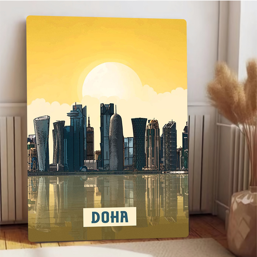 Doha Skyline Metal Wall Art Qa - огляд і ціна Home Decor Qatar