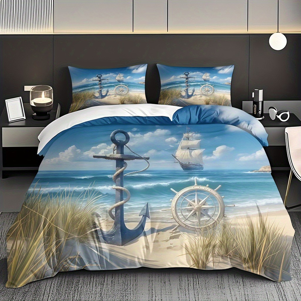 Nautical Ocean Beach Duvet Cov - огляд і ціна Home Decor Nautical