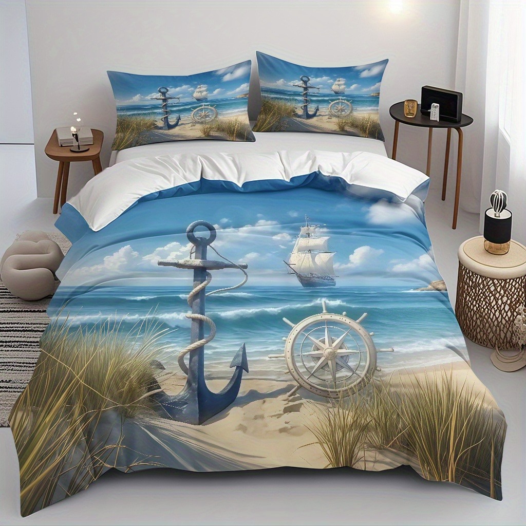 Nautical Ocean Beach Duvet Cov - огляд і ціна Home Decor Nautical