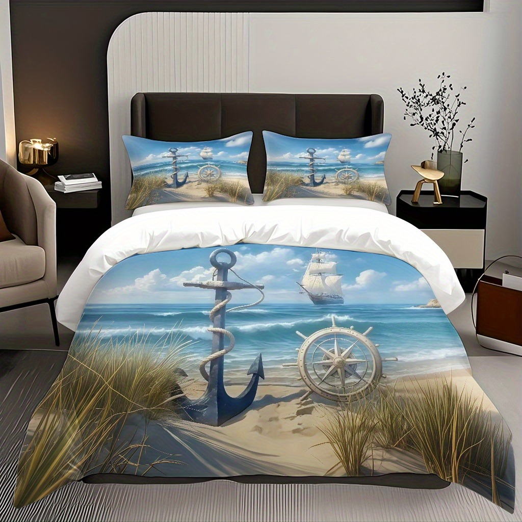 Nautical Ocean Beach Duvet Cov - огляд і ціна Home Decor Nautical